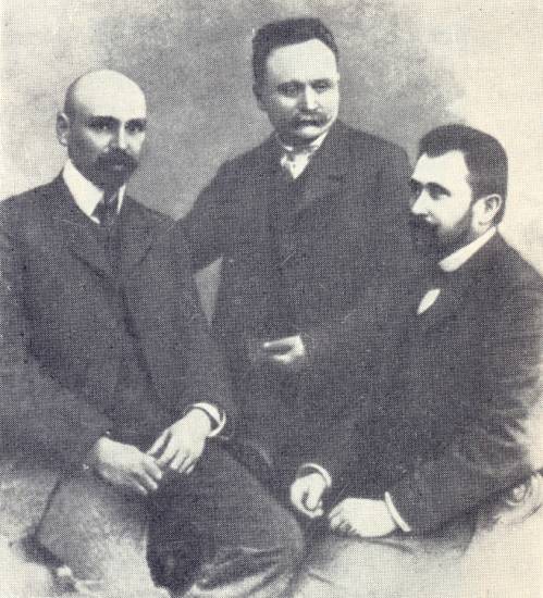 М.Коцюбинський, І.Франко, В.Гнатюк. 1905 р.