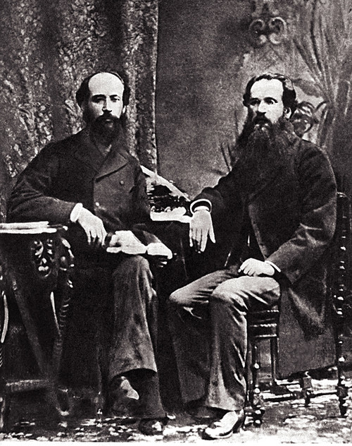 Панас Мирний (праворуч) та Іван Білик